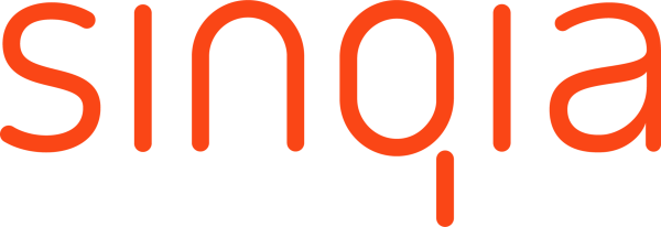 Logomarca da empresa Sinqia na cor laranja 